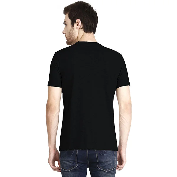 Men's Round Neck T-shirts Black Colour - Image 2