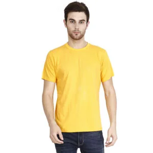Men's Round Neck T-shirts Yellow Colour