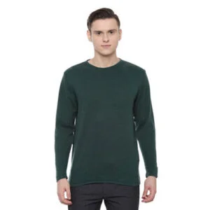 Men's Fullsleeve Plain T-Shirt Green Color