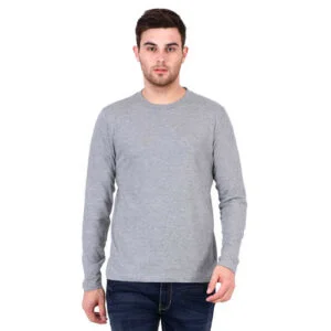 Men's Fullsleeve Plain T-Shirt Grey Color
