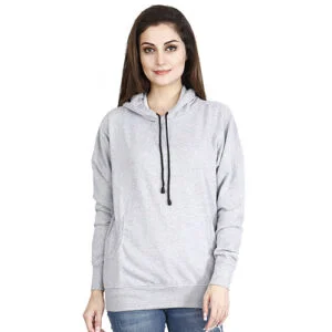 Women'S Hoodies And Sweatshirt  Grey Colour