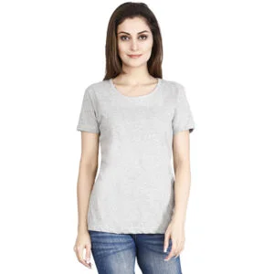 Women's Round Neck T-shirts Grey Colour